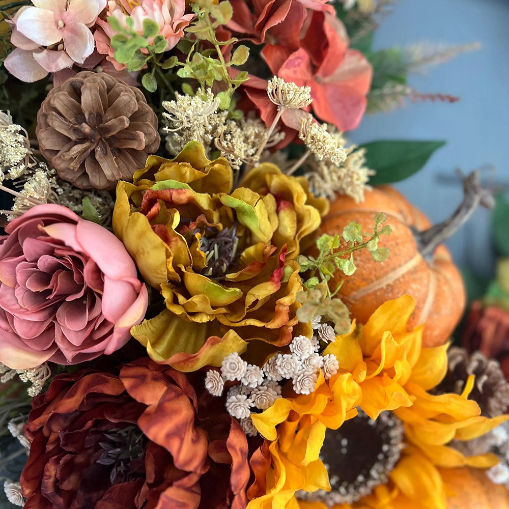 Elegant Fall Wreath – Country Farmhouse Front Door Autumn Decor