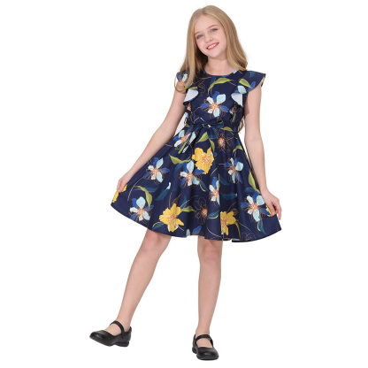 Girls Dress Unicorn Printed Casual Party Twirly Dress for Kids in 2t to 10 Years