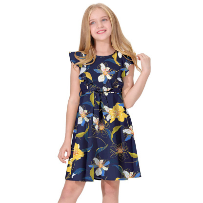 Girls Dress Unicorn Printed Casual Party Twirly Dress for Kids in 2t to 10 Years