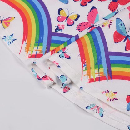 Girls Dress Unicorn Printed Casual Party Twirly Dress for Kids in 2t to 10 Years