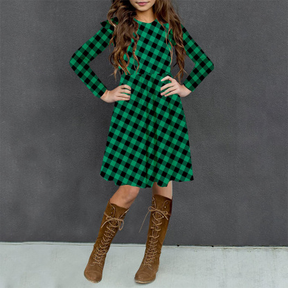 Girls Floral Dress Boho Ruffle Sleeve Pleated Casual Swing Dresses with Pockets for Kids 6-12 Years
