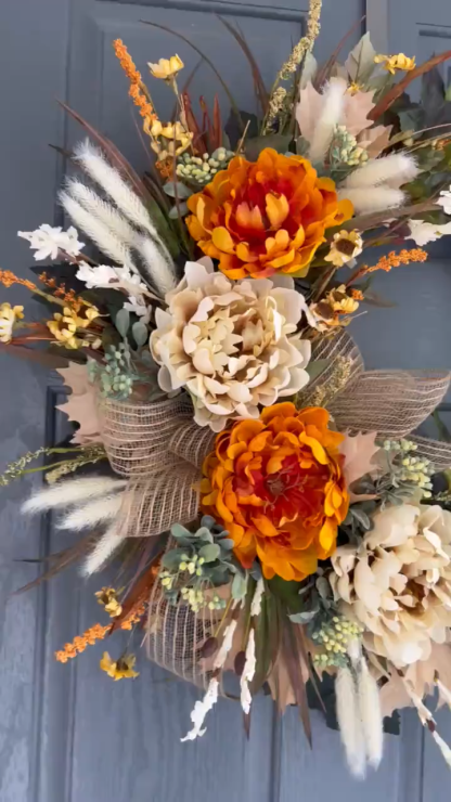 Farmhouse Fall Hydrangea Wreath – Everyday Front Door Decoration