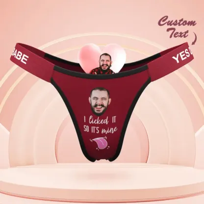 Custom Face Panties I Licked It Personalized Waistband Engraved Thong Gift for Her