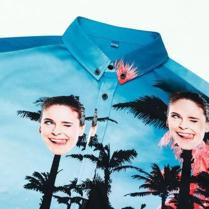 Custom Photo Shirt Men S All Over Print Hawaiian Shirt Warm Family