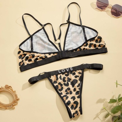 Custom Name and Face Leopard Bikini Sets DIY Personalized Crystal Letters Sexy Swimsuit Sets