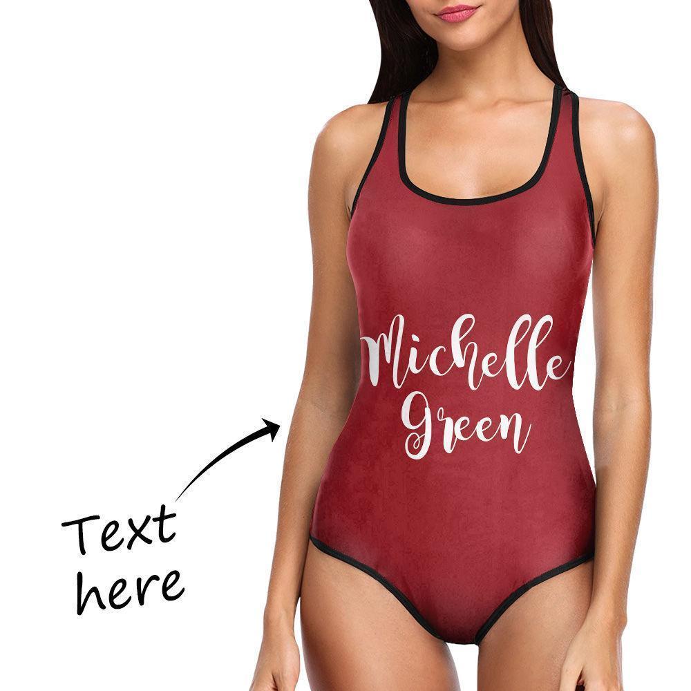 Photo Swimsuit Personalized Swimsuit Custom With Text Colorful