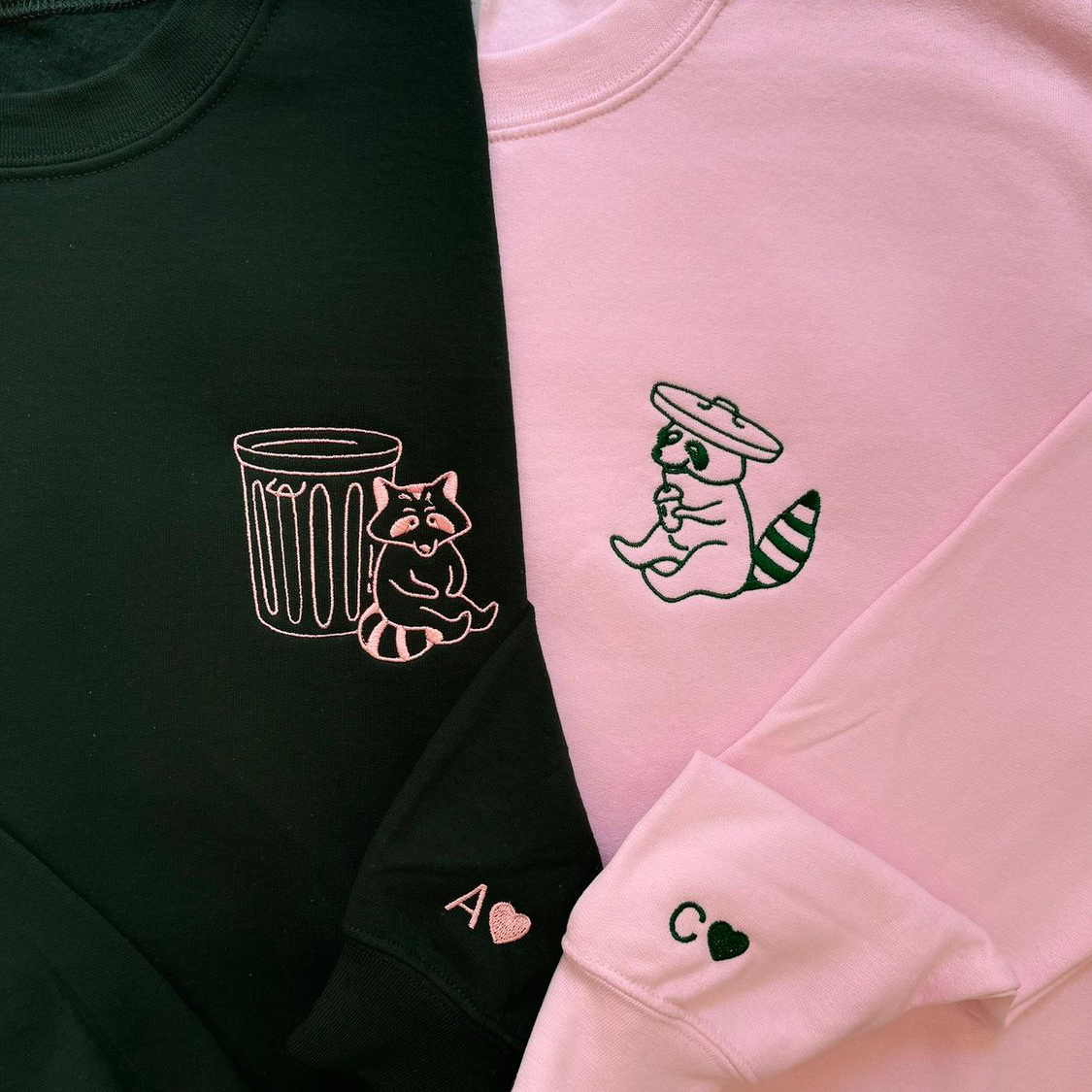 Trash Pandas (Raccoons) Matching Couples/ Besties Set - custom sleeve option HCMD0451