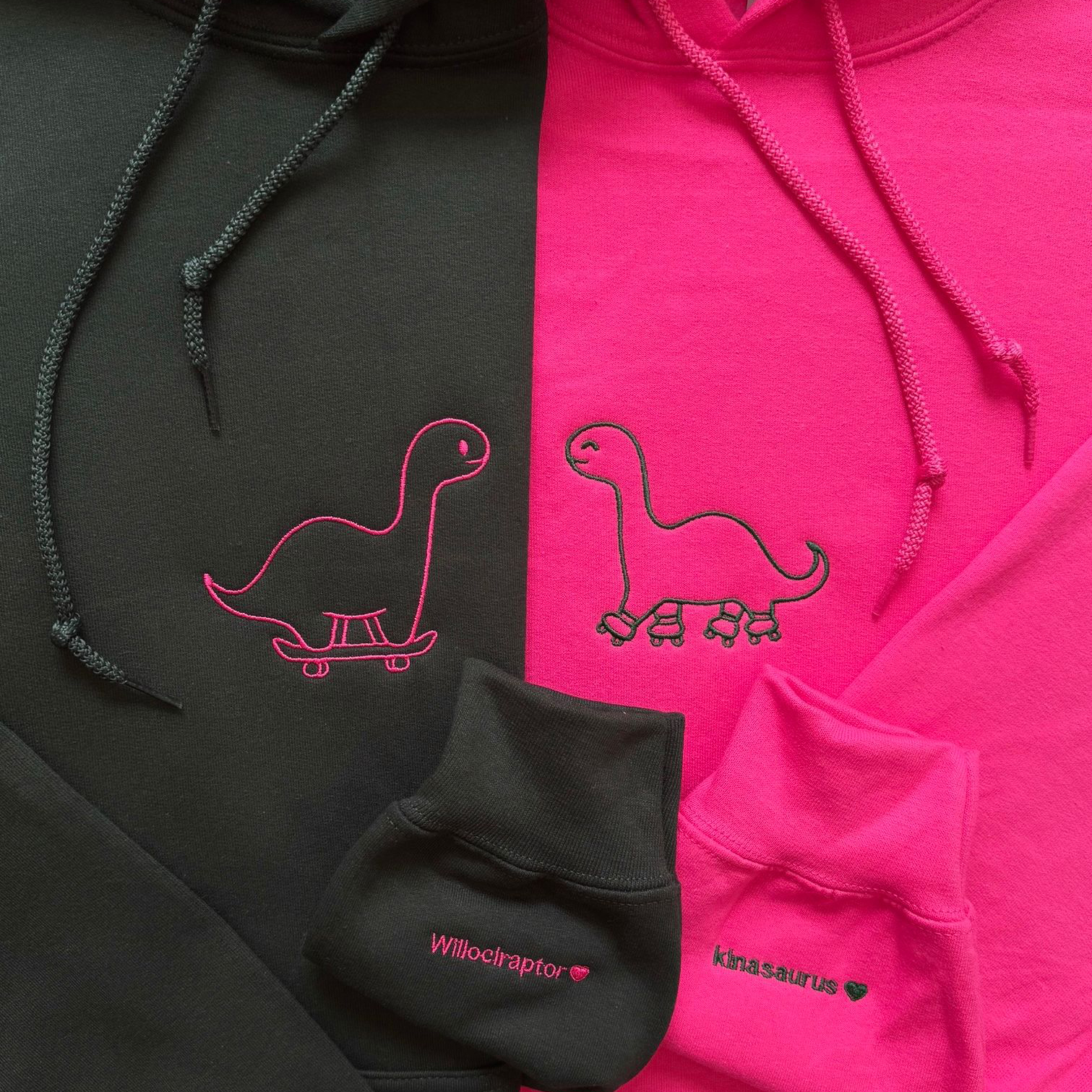 Dino Skaters Matching Set for couples & besties - custom sleeve option HCMD0452