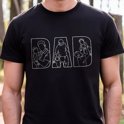 👨‍👧‍👦 Custom Dad & Kids Silhouette Sweatshirt –Embroidered from Your Photo – Perfect Father's Day or Birthday Gift