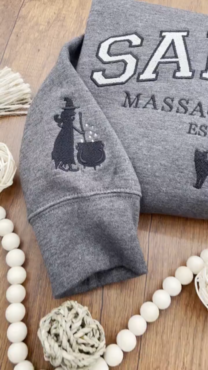 Halloween Embroidered Salem Sweatshirt | Witchy Fall Crewneck