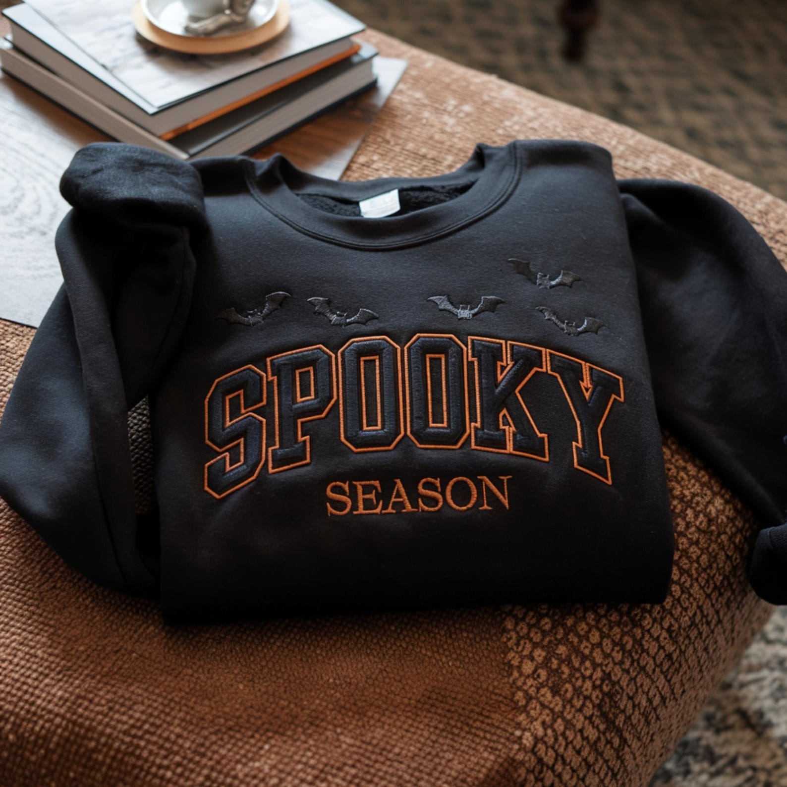 EMBROIDERED SPOOKY SEASON Sweatshirt Halloween Crewneck