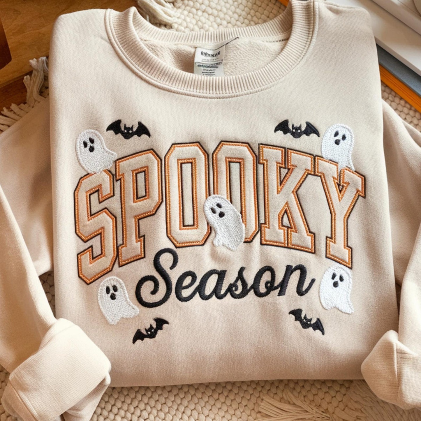Embroidered Sweatshirt Halloween Sweatshirt Spooky Season Crewneck