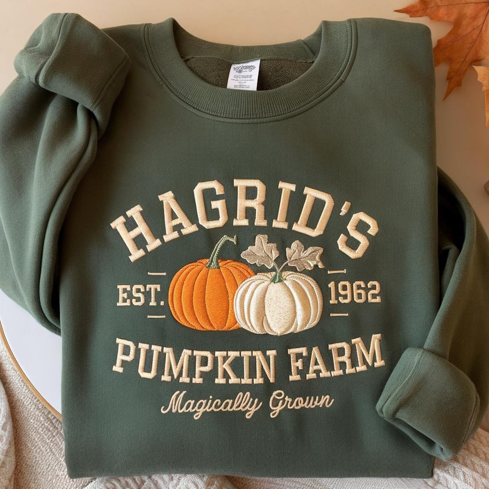 Hagrid Pumpkin Embroidered Sweatshirt Halloween Pumpkin Patch