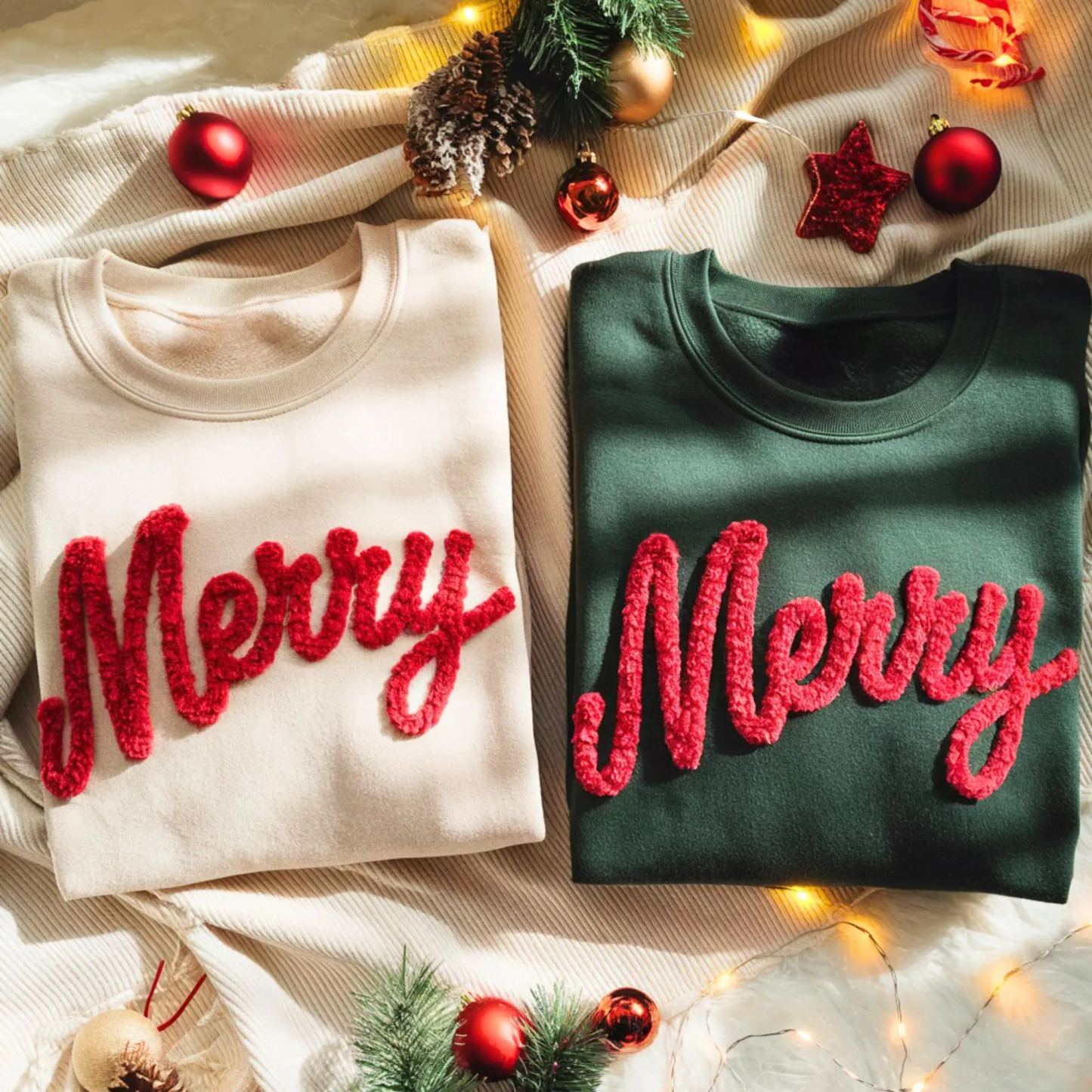 Embroidered Thankful Chenille Yarn Sweatshirt for Thanksgiving 