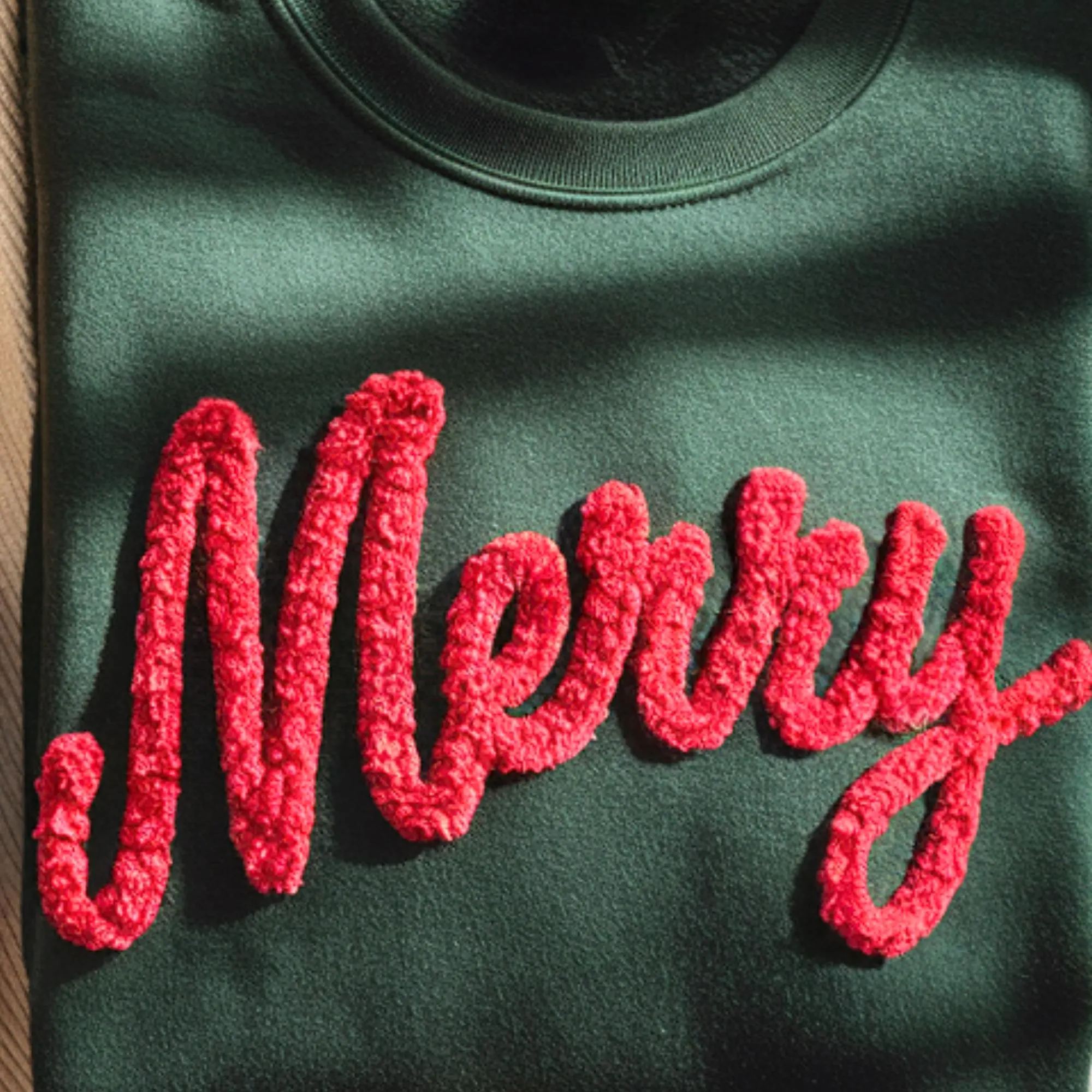 Embroidered Thankful Chenille Yarn Sweatshirt for Thanksgiving 