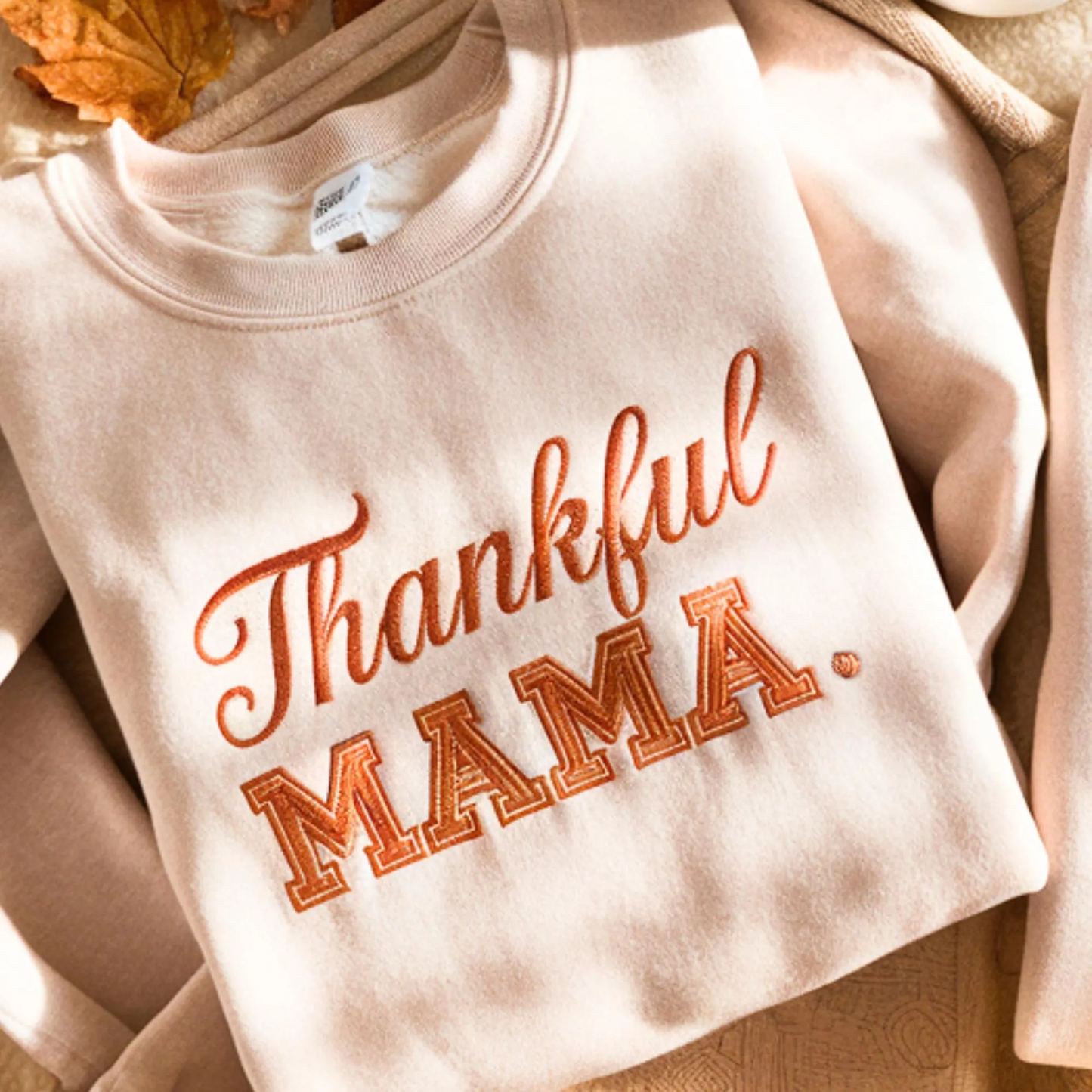 Thankful Family Thanksgiving Embroidered SweatShirts