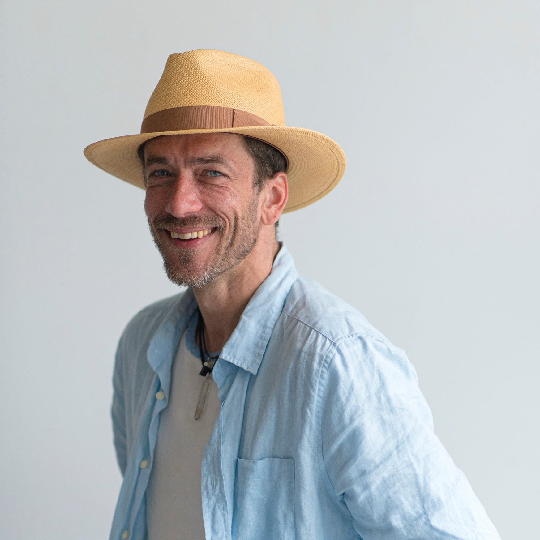 Panama Tabacco Western Fedora Buttero Grosgrain