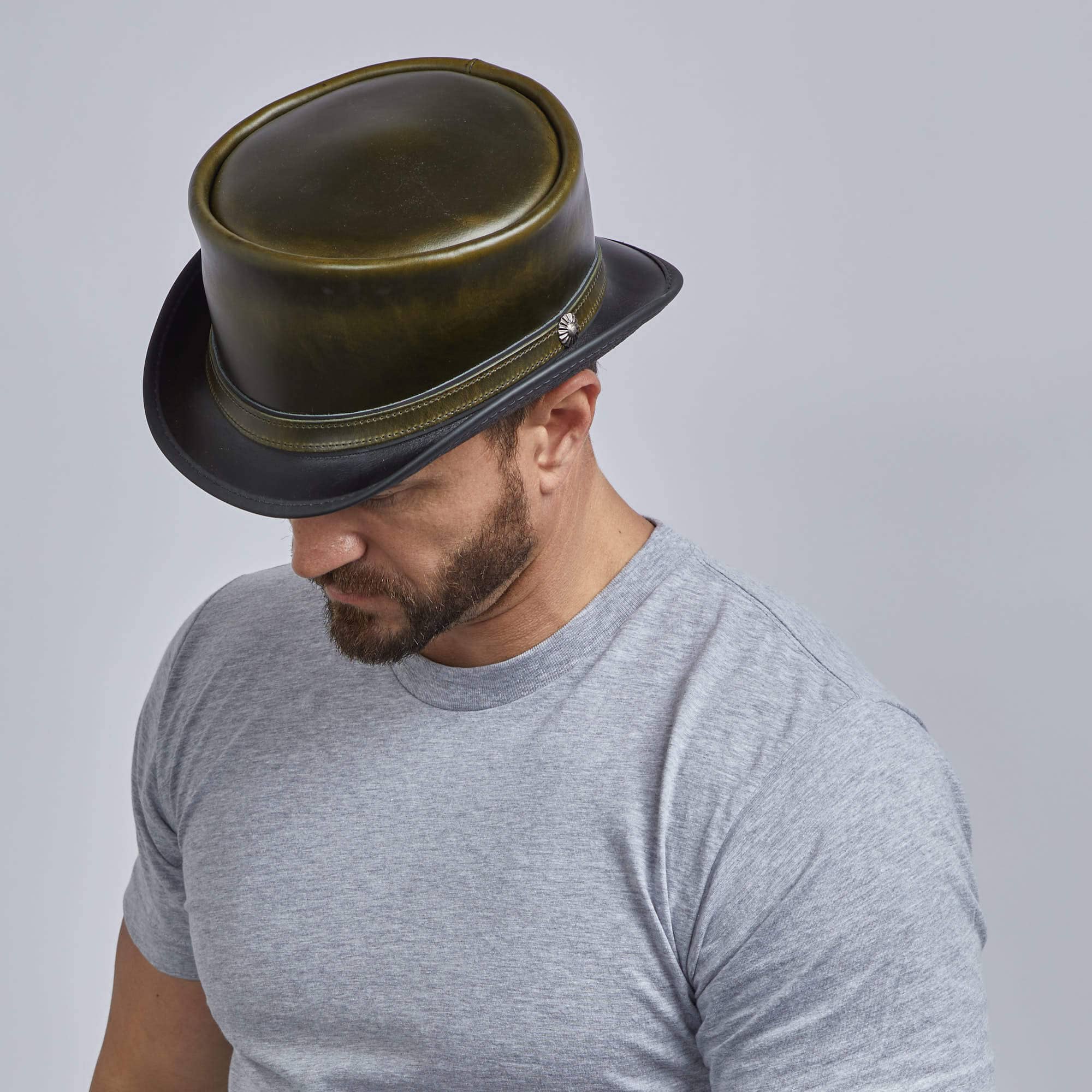 HAMPTON - MENS LEATHER TOP HAT