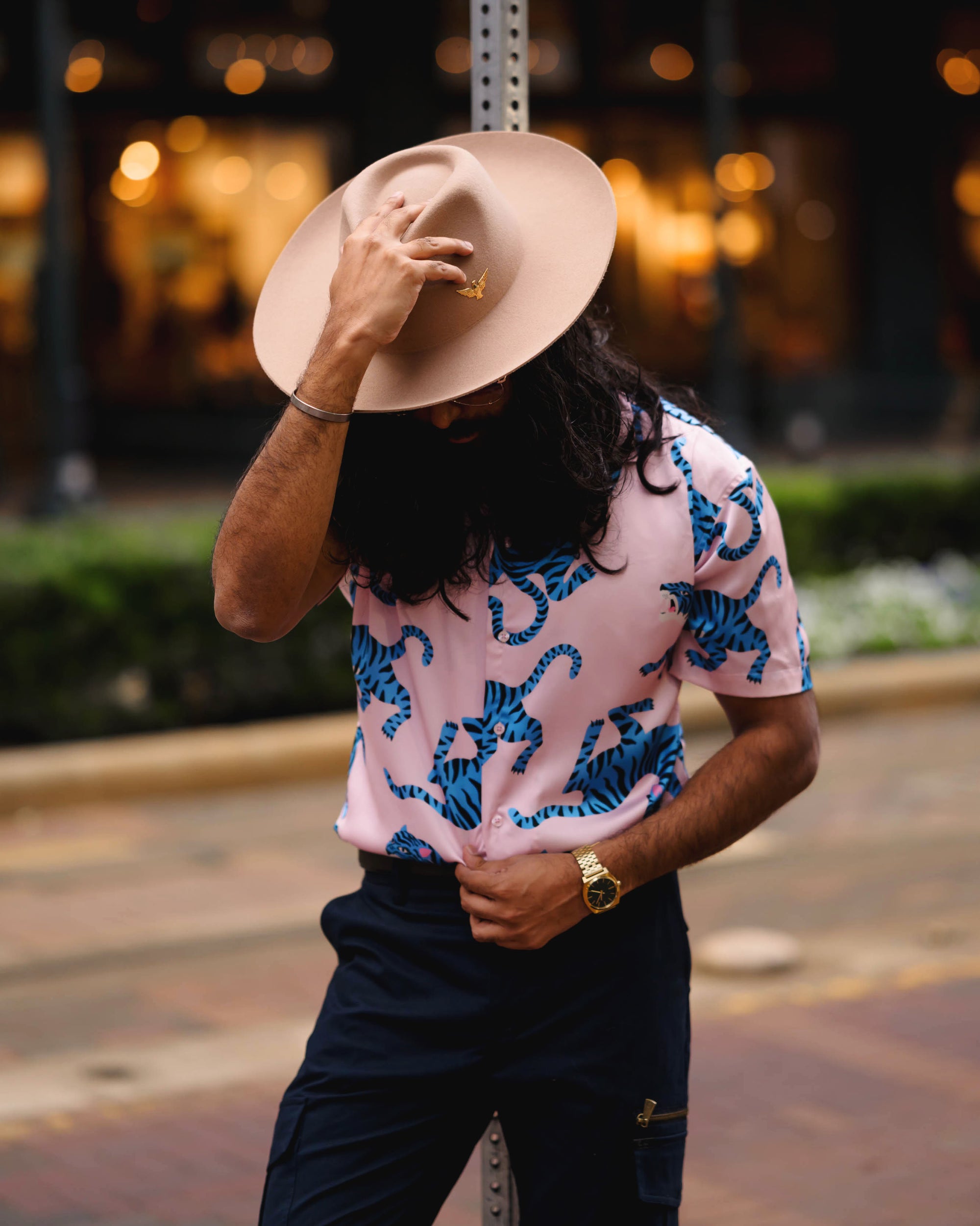 Camp Collar Shirt - Pink Tiger