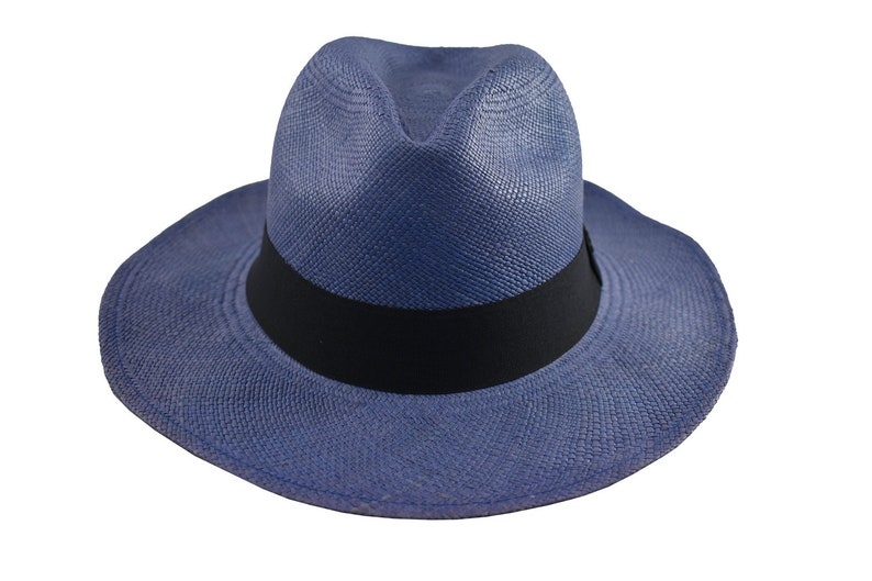 Violet Blue Classic Fedora | Genuine Panama Hat | Toquilla Straw | Handwoven in Ecuador - EA - HatBox Included