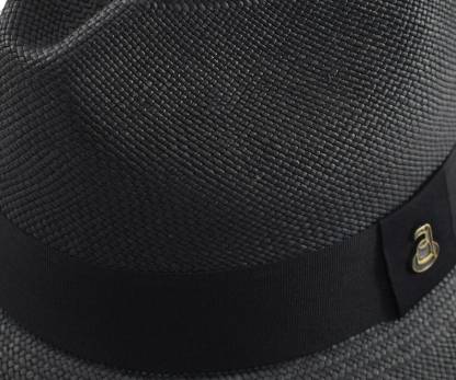 Black Classic Fedora | Genuine Panama Hat | Toquilla Straw | Handwoven in Ecuador - EA - HatBox Included