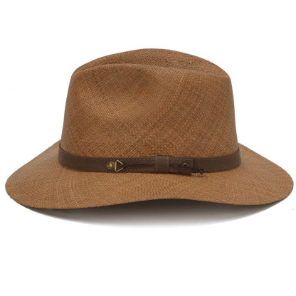 LIGHT BROWN-Loreto Ecuador Straw Panama Hat -  Paja Toquilla [Fast shipping and box packing]