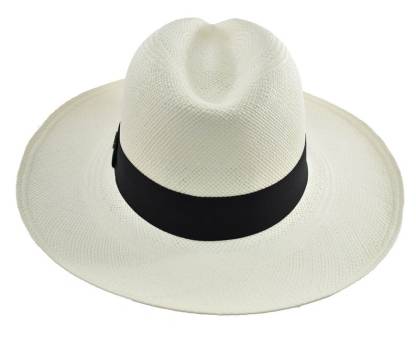 Original Panama Hat - Custom Band Color - Wide Brim Summer Fedora - White Toquilla Straw - Handwoven in Ecuador - EA - HatBox Included-FREE SHIPPING