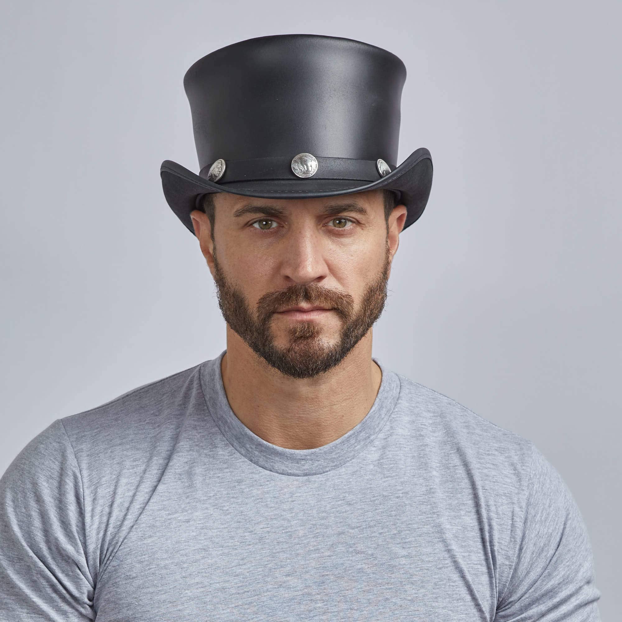 HAMPTON - MENS LEATHER TOP HAT