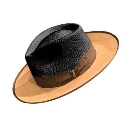 Bellyhat Exclusive Panama and Felt Two Tone Fox-Black/Camel