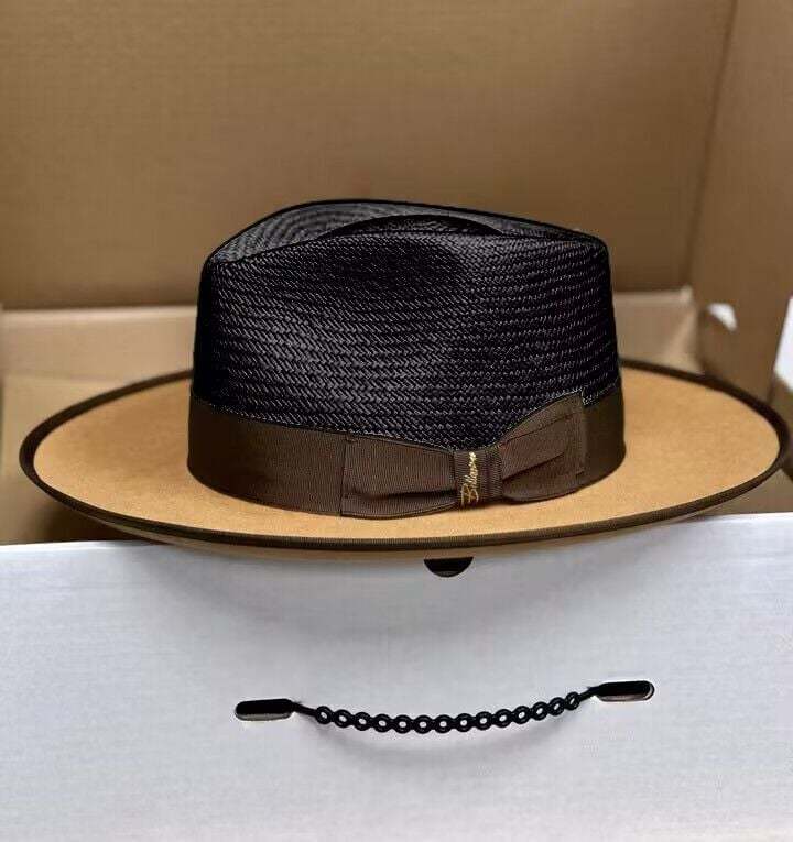 Bellyhat Exclusive Panama and Felt Two Tone Fox-Black/Camel
