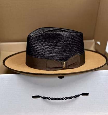 Bellyhat Exclusive Panama and Felt Two Tone Fox-Black/Camel