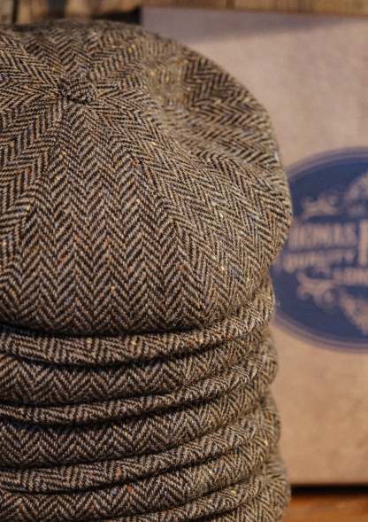 Ridgmount Baker Boy (Narrow Width) Sand Herringbone Donegal Tweed