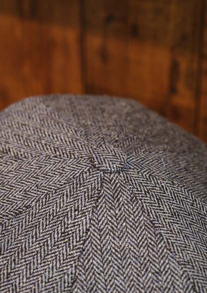 Fulton Baker Boy - (Mid-Width) Light Blue Herringbone Pure Silk
