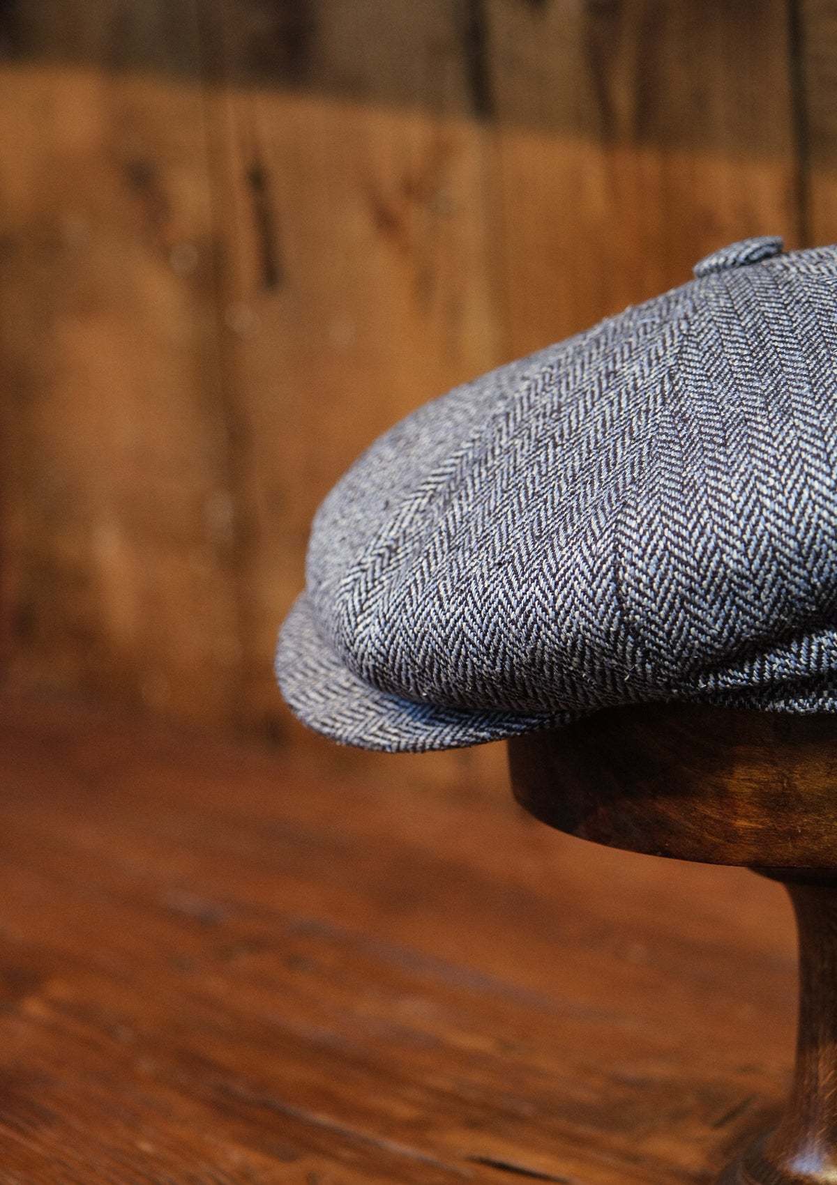 Fulton Baker Boy - (Mid-Width) Light Blue Herringbone Pure Silk