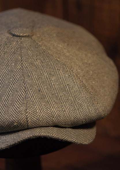 Fulton Baker Boy - (Mid-Width) Moss Herringbone Pure Silk