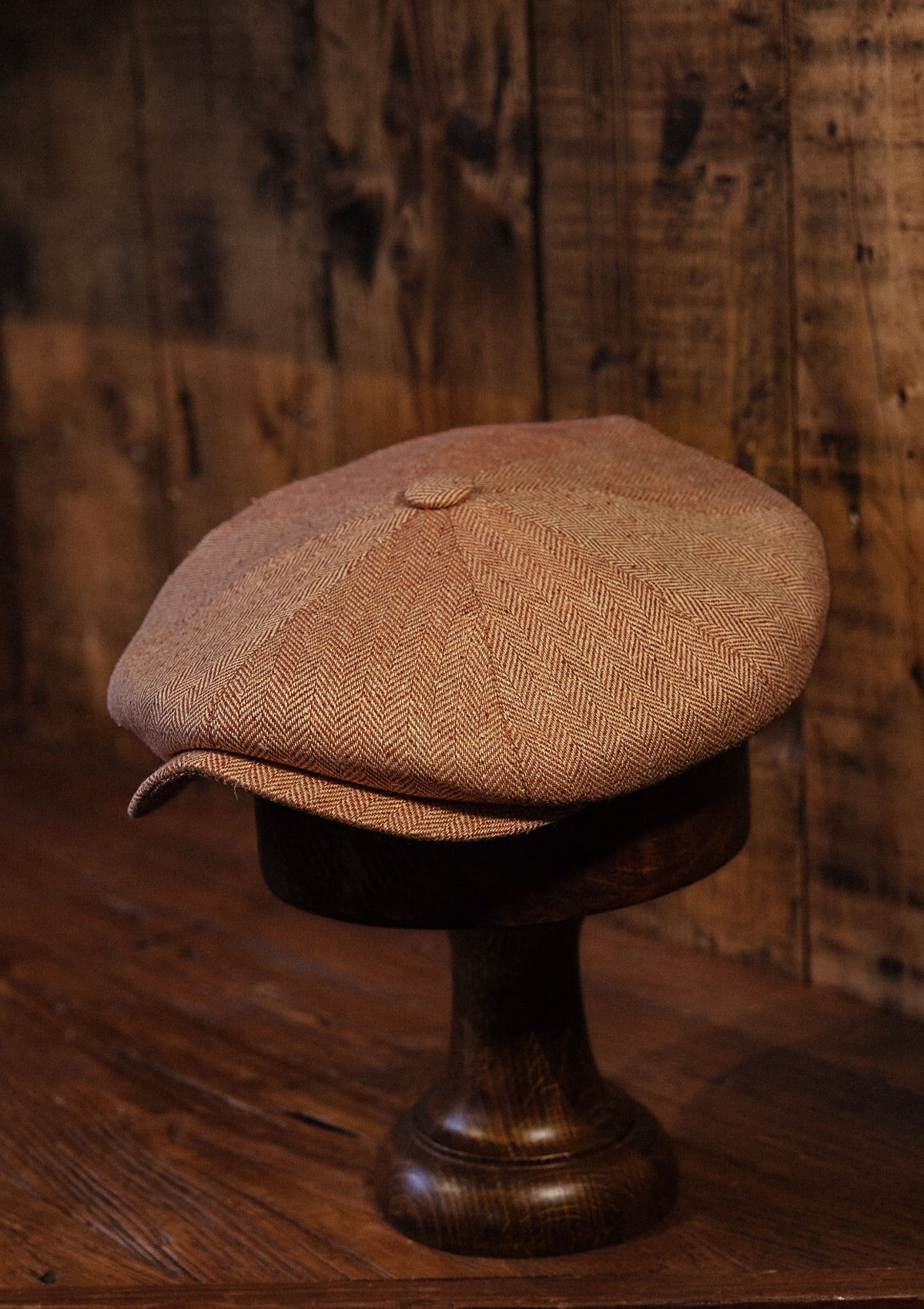 Fulton Baker Boy - (Mid-Width) Sienna Herringbone Pure Silk