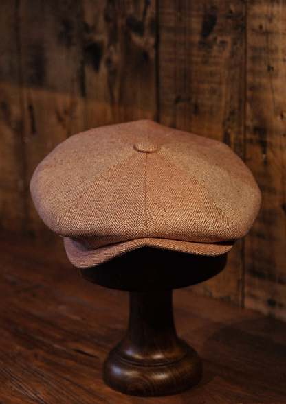 Fulton Baker Boy - (Mid-Width) Sienna Herringbone Pure Silk