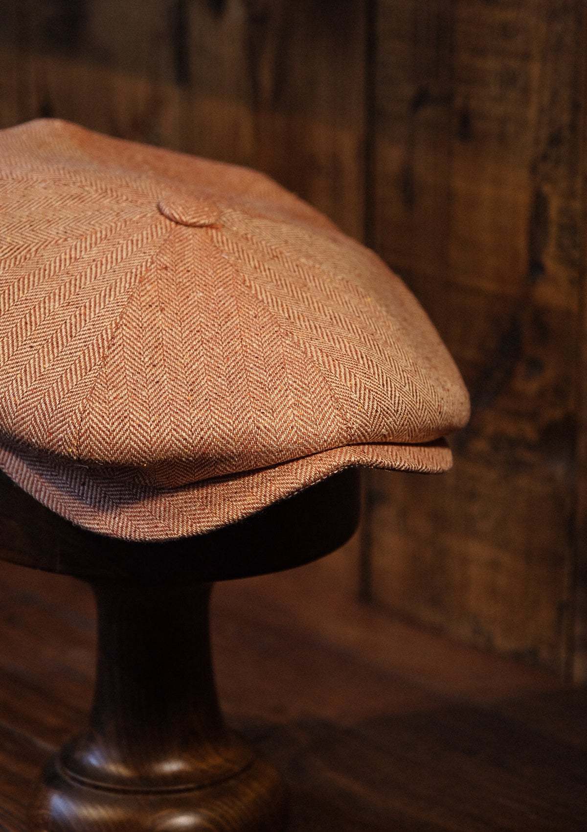 Fulton Baker Boy - (Mid-Width) Sienna Herringbone Pure Silk