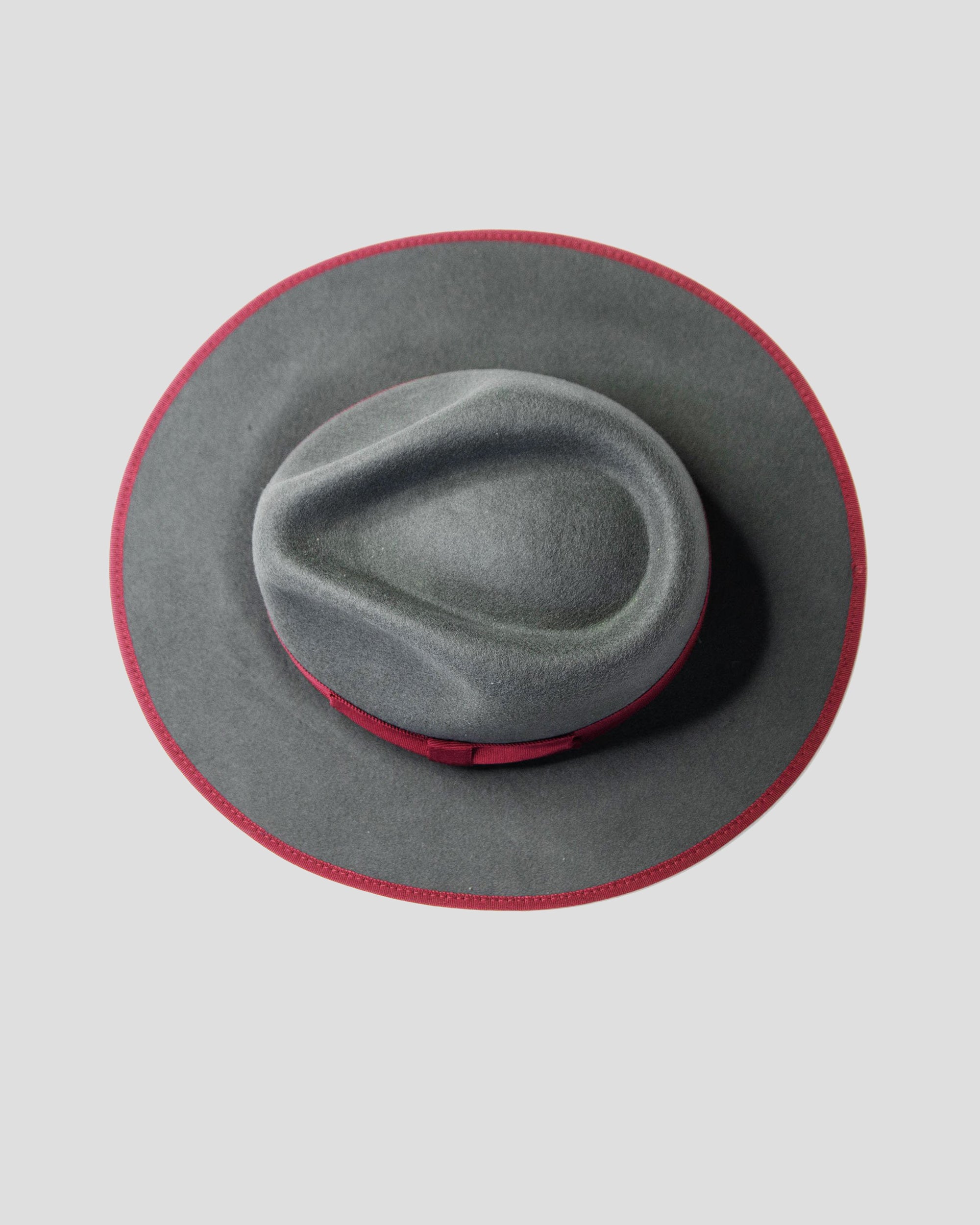 SG Ferguson Fedora Hat - Slate + Burgundy