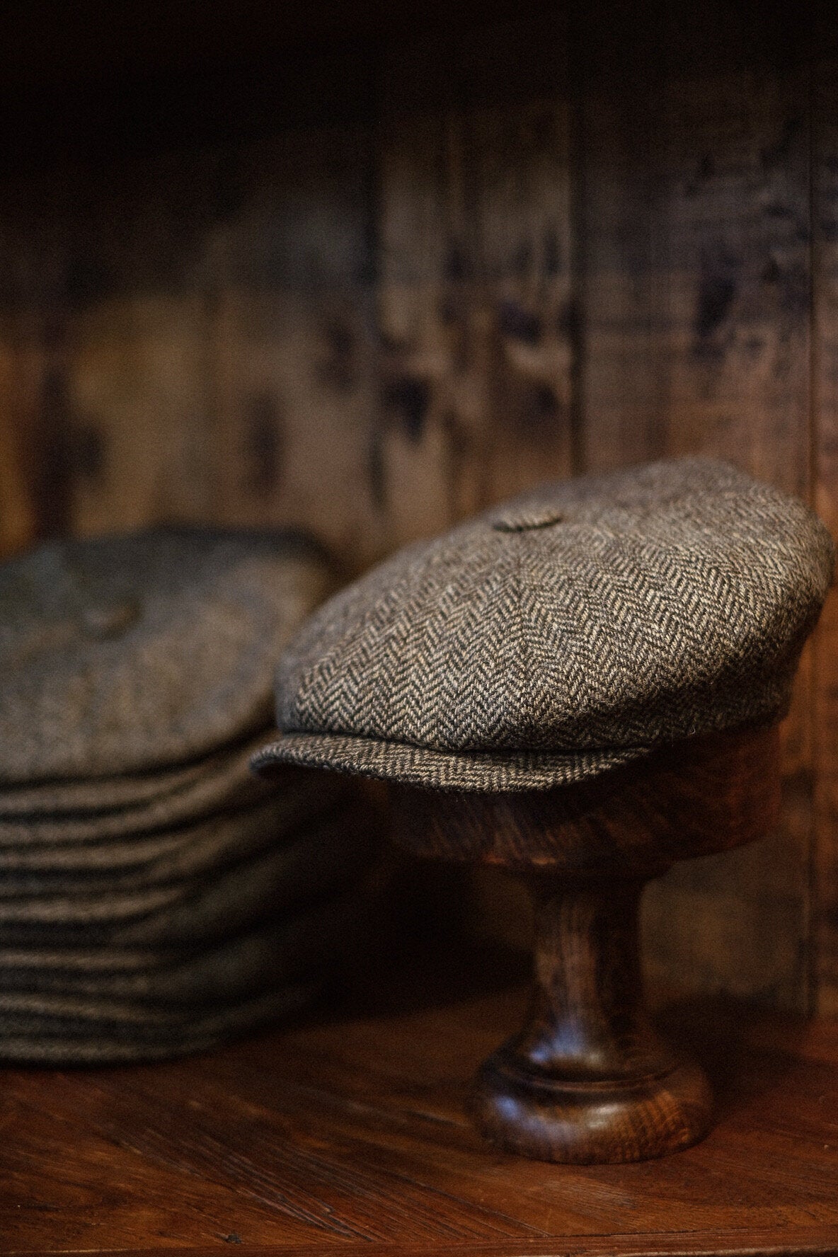 Gower Baker Boy - (Mid-Width) Light Brown Herringbone