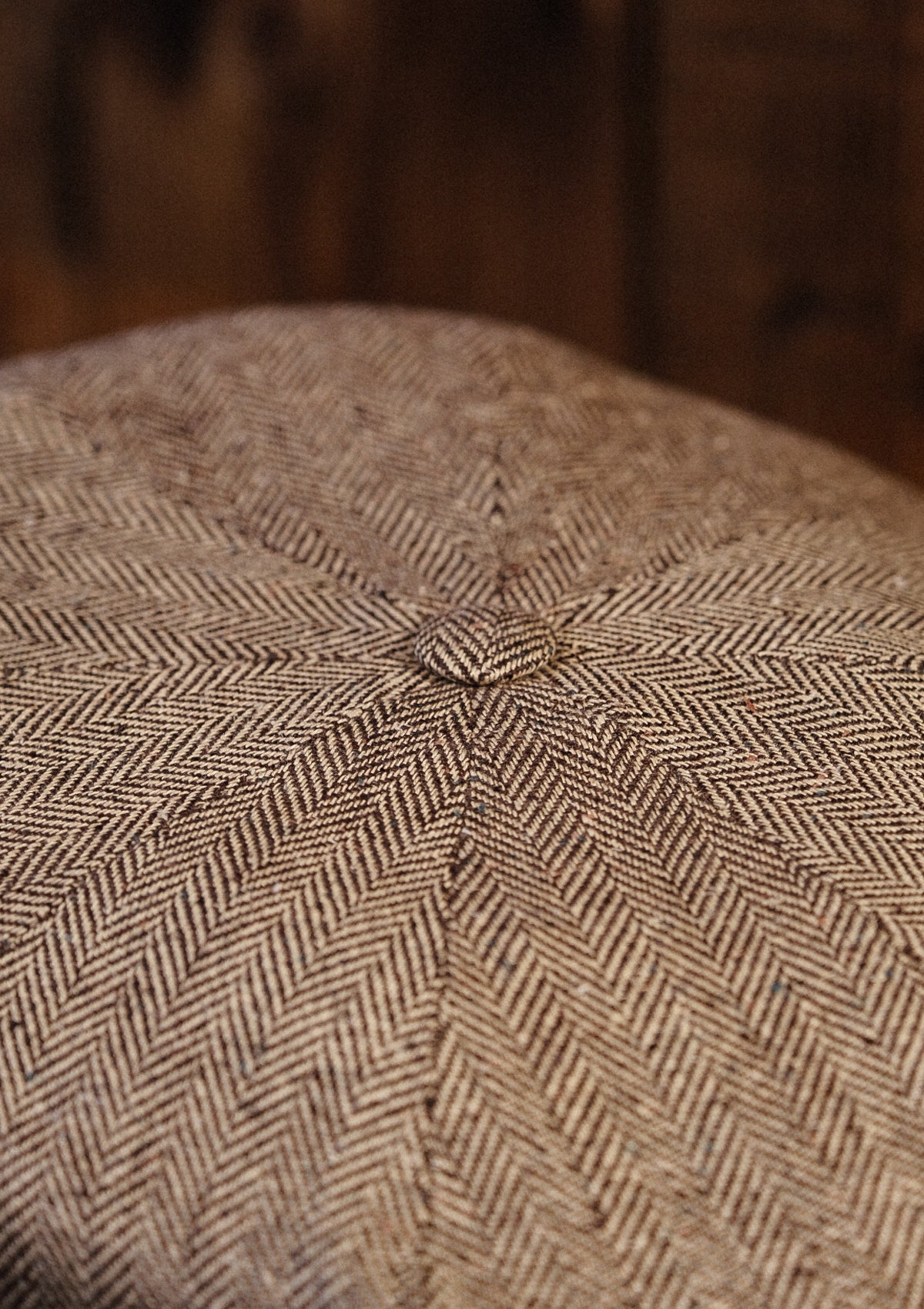 Ridgmount Baker Boy - (Narrow Width) Sand Herringbone Pure Silk