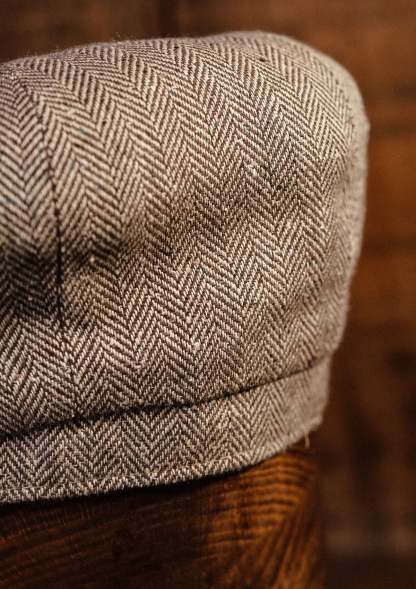 Ridgmount Baker Boy - (Narrow Width) Sand Herringbone Pure Silk