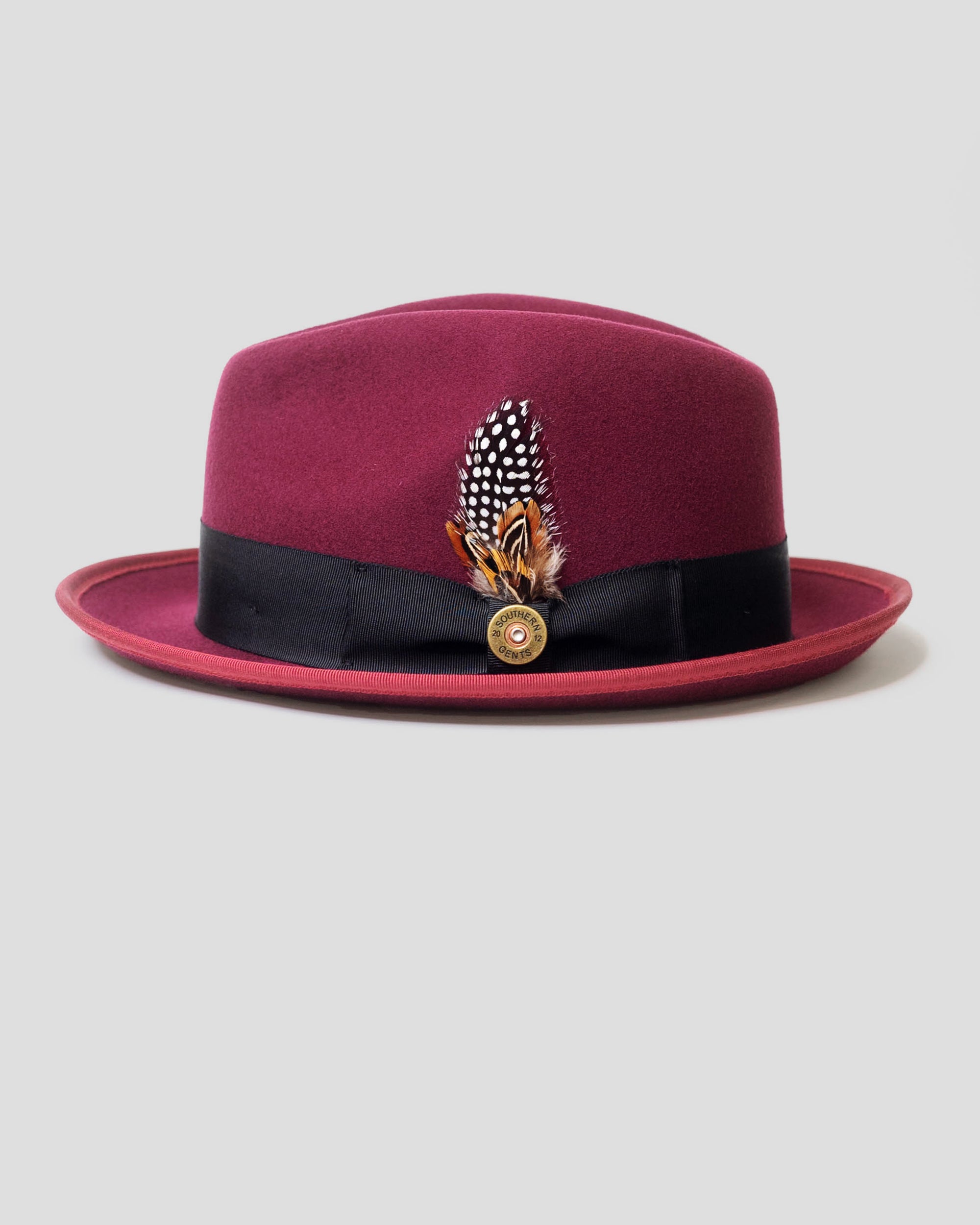 Trilby Fedora Hat – Burgundy V2