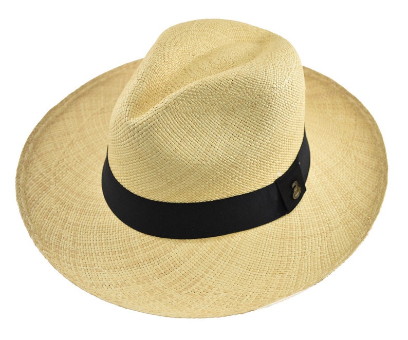 Original Panama Hat - Custom Band Color - Wide Brim Summer Fedora -  Natural Toquilla Straw - Handwoven in Ecuador - EA - HatBox Included-FREE SHIPPING