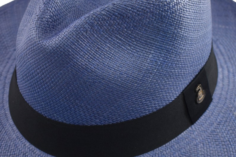Violet Blue Classic Fedora | Genuine Panama Hat | Toquilla Straw | Handwoven in Ecuador - EA - HatBox Included