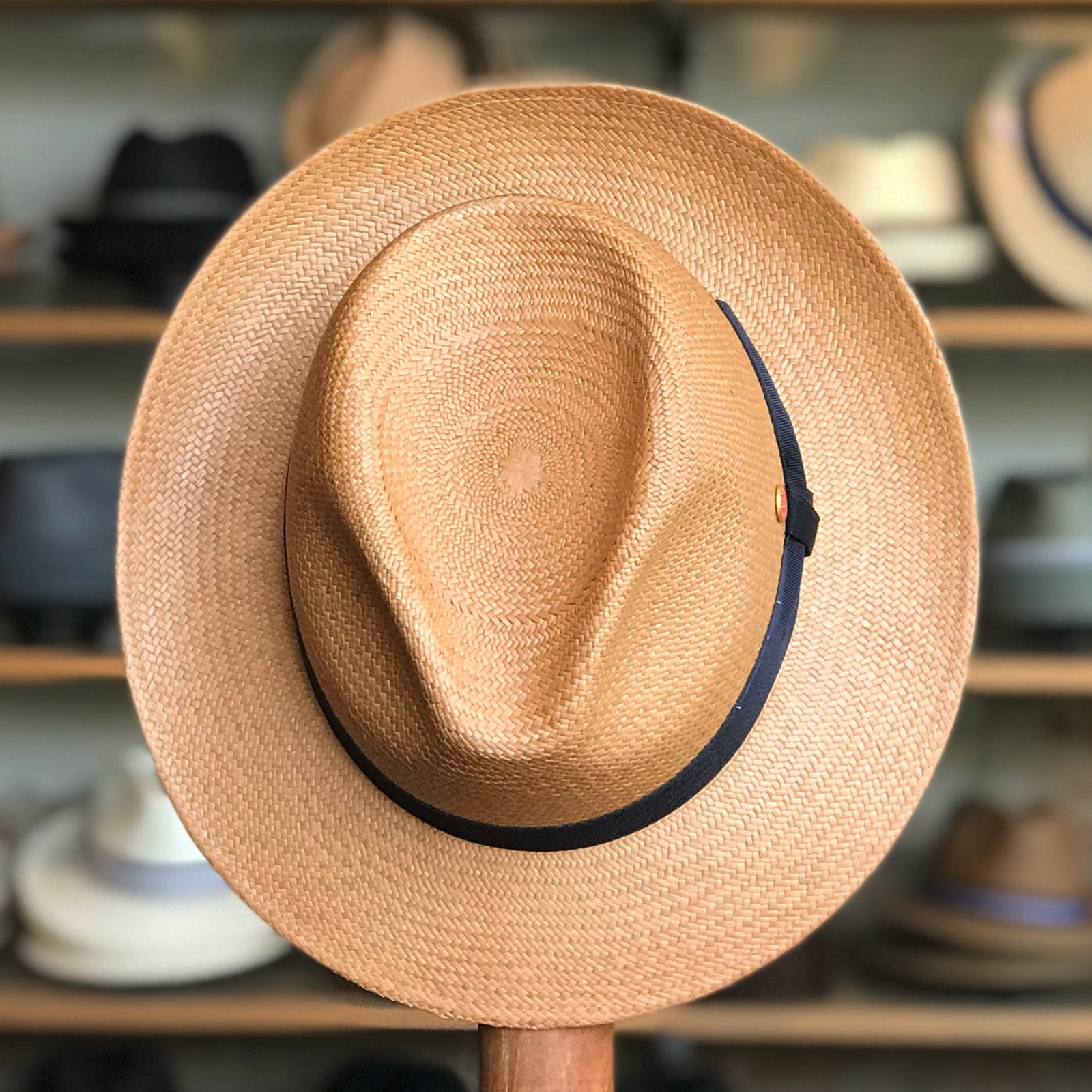Can be rolls up for packing -Handmade panama hat-Torino