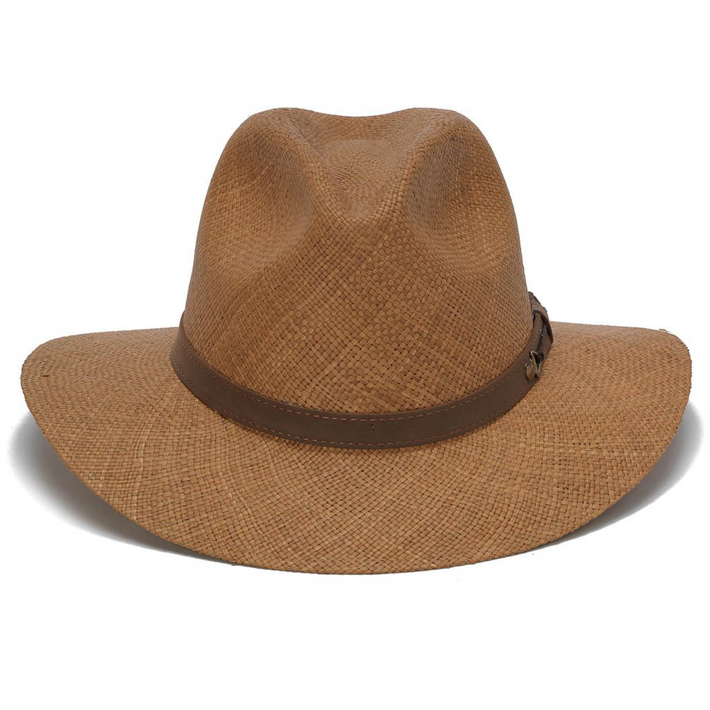 LIGHT BROWN-Loreto Ecuador Straw Panama Hat -  Paja Toquilla [Fast shipping and box packing]