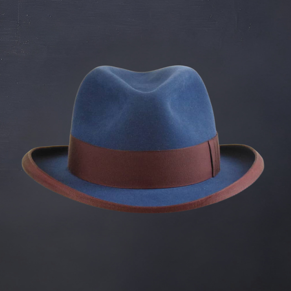Marine Blue Rabbit Felt Homburg