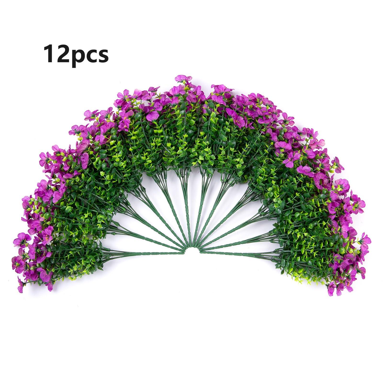 14" Silk Daisy with Eucalyptus 12 Bundles- Purple
