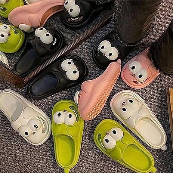 3D Big Eye Dog Fun Cartoon Package Head Eva Slippers
